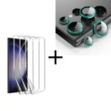 Nanospace Samsung Galaxy S23 Ultra Tam Kapatan Ekran Koruyucu Ve10D Arka Kamera Koruyucu (Haki)