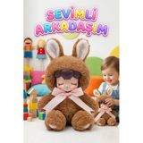 Nansi Peluş Figür Bebek - 17 Cm Tavşan Kostümlü Sevimli Uyku Arkadaşı Kostümlü Dekoratif Oyuncak Bebek