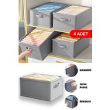 Nanteks 4 Adet Dolap Içi Katlanabilir Kıyafet Saklama Kutusu-45*25*20