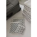 Nanteks 6'lı Valiz Düzenleyici Bavul Içi Organizer Set Seyahat Hurcu Beyaz Çiçekli