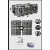 Nanteks 8 Adet Büyük Boy Bazaaltı Hurç Giysi Yastık Hurcu Düzenleyici Saklama Çantası 65x45x22 Zebra