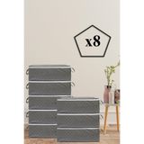 Nanteks 8 Adet Kapitone Desenli Bazaaltı Hurç 60x40x22(ANTRASİT)