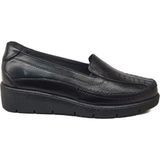 Napa Shoes Kadın Hakiki Deri Sıkıştırılmış Köpük Taban Rahat Ultra Hafif Günlük Dolgu Topuk Ayakkabı NAPA-2000 - Siyah