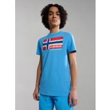 Napapijri Mavi Erkek Çocuk Bisiklet Yaka Kısa Kollu T-Shirt NP0A4H32B2C1 K S-ZAMORA