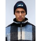 Napapijri NP0A88T61761-F-MONTEPIANA Mavi Logo Baskılı Erkek Bere