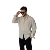 Napas Erkek Oversize Keten Görünümlü Gömlek Bej XL