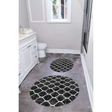 Napoli Home Baskılı Yıkanabilir Sade Kupa Desenli Yuvarlak Banyo Paspası Klozet Takımı, Klozet-86-Gri,