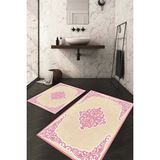 Napoli Home Dijital Baskılı Kaymaz Taban Yıkanabilir 2'li Klozet Takımı Banyo Paspası NDKZ-HK-125 - Pembe - 2’li