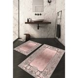 Napoli Home Dijital Baskılı Kaymaz Taban Yıkanabilir 2'li Klozet Takımı Banyo Paspası Ndkz-Hk-83 - Pembe - 2’li
