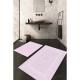 Napoli Home Dijital Baskılı Kaymaz Taban Yıkanabilir 2'li Klozet Takımı Banyo Paspası NDKZ-HS-565 - Pembe - 2’li