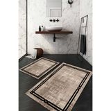 Napoli Home Dijital Baskılı Kaymaz Taban Yıkanabilir 2'li Klozet Takımı Banyo Paspası NDKZ-HT-1120 - Kahverengi