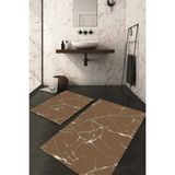 Napoli Home Dijital Baskılı Kaymaz Taban Yıkanabilir 2'li Klozet Takımı Banyo Paspası NDKZ-HT-419 - Kahverengi - 2’li