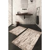 Napoli Home Dijital Baskılı Kaymaz Taban Yıkanabilir 2'li Klozet Takımı Banyo Paspası NDKZ-HT-466 - Kahverengi - 2’li
