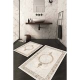 Napoli Home Dijital Baskılı Kaymaz Taban Yıkanabilir 2'li Klozet Takımı Banyo Paspası NDKZ-HT-503 - Kahverengi - 2’li