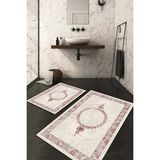 Napoli Home Dijital Baskılı Kaymaz Taban Yıkanabilir 2'li Klozet Takımı Banyo Paspası NDKZ-HT-505 - Pembe - 2’li