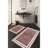 Napoli Home Dijital Baskılı Kaymaz Taban Yıkanabilir 2'li Klozet Takımı Banyo Paspası NDKZ-HT-577 - Pembe