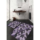 Napoli Home Dijital Baskılı Kaymaz Taban Yıkanabilir 2'li Klozet Takımı Banyo Paspası NDKZ-SD-1009 - Mor - 2’li