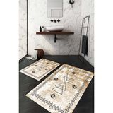 Napoli Home Dijital Baskılı Kaymaz Taban Yıkanabilir 2'li Klozet Takımı Banyo Paspası NDKZ-SD-1031 - Kahverengi - 2’li