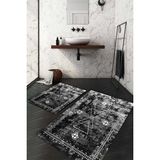 Napoli Home Dijital Baskılı Kaymaz Taban Yıkanabilir 2'li Klozet Takımı Banyo Paspası NDKZ-SD-1034 - Siyah - 2’li