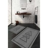 Napoli Home Dijital Baskılı Kaymaz Taban Yıkanabilir 2'li Klozet Takımı Banyo Paspası NDKZ-SD-1063 - Gri - 2’li