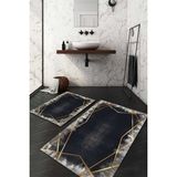 Napoli Home Dijital Baskılı Kaymaz Taban Yıkanabilir 2'li Klozet Takımı Banyo Paspası NDKZ-SD-401 - Siyah - 2’li
