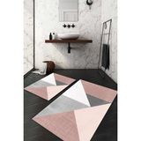 Napoli Home Dijital Baskılı Kaymaz Taban Yıkanabilir 2'li Klozet Takımı Banyo Paspası NDKZ-SD-554 - Pembe - 2’li