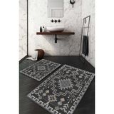 Napoli Home Dijital Baskılı Kaymaz Taban Yıkanabilir 2'li Klozet Takımı Banyo Paspası NDKZ-SD-806 - Siyah