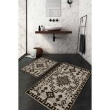 Napoli Home Dijital Baskılı Kaymaz Taban Yıkanabilir 2'li Klozet Takımı Banyo Paspası NDKZ-SD-808 - Kahverengi - 2’li