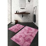 Napoli Home Dijital Baskılı Kaymaz Taban Yıkanabilir 2'li Klozet Takımı Banyo Paspası NDKZ-SD-846 - Pembe - 2’li