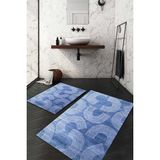 Napoli Home Dijital Baskılı Kaymaz Taban Yıkanabilir 2'li Klozet Takımı Banyo Paspası NDKZ-SD-847 - Mavi