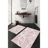 Napoli Home Dijital Baskılı Kaymaz Taban Yıkanabilir 2'li Klozet Takımı Banyo Paspası NDKZ-SD-994 - Pembe - 2’li