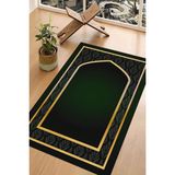 Napoli Home Dijital Baskılı Kaymaz Taban Yıkanabilir Hediyelik Çeyizlik Namazlık Seccade, Seccade-79-Yeşil, - 70 x 130 cm
