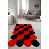 Napoli Home Dijital Baskılı Kaymaz Taban Yıkanabilir Lazer Kesim Salon Halısı Yolluk NLZR-HT-884 - 80 x 250 cm - Kırmızı