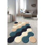 Napoli Home Dijital Baskılı Kaymaz Taban Yıkanabilir Lazer Kesim Salon Halısı Yolluk NLZR-HY-1182 - 160 x 250 cm - Yeşil