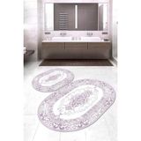 Napoli Home Dijital Baskılı Kaymaz Taban Yıkanabilir Oval 2'li Klozet Takımı Banyo Paspası NOKZ-HK-156 - Pembe
