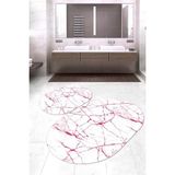Napoli Home Dijital Baskılı Kaymaz Taban Yıkanabilir Oval 2'li Klozet Takımı Banyo Paspası NOKZ-HT-421 - Pembe - 2’li