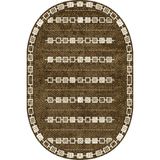 Napoli Home Dijital Baskılı Kaymaz Taban Yıkanabilir Oval 2'li Klozet Takımı Banyo Paspası NOKZ-SD-1012 - Kahverengi - 2’li