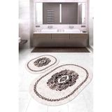 Napoli Home Dijital Baskılı Kaymaz Taban Yıkanabilir Oval 2'li Klozet Takımı Banyo Paspası NOKZ-SD-635 - Pembe - 2’li