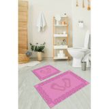 Napoli Home Dijital Baskılı Kaymaz Yıkanabilir Ayak Desen Ikili Banyo Takımı Klozet Takımı, N-Klozet-18-Pembe, - Renkli - Paspas