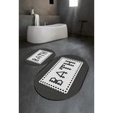 Napoli Home Dijital Baskılı Kaymaz Yıkanabilir Bath Oval Banyo Takımı Klozet Takımı, N-O-Klozet-07-Siyah, - Renkli - Paspas