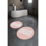 Napoli Home Dijital Baskılı Kaymaz Yıkanabilir Bath Yuvarlak Ikili Banyo Takımı, N-Y-Klozet-07-Pembe, - Renkli - Paspas