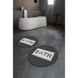 Napoli Home Dijital Baskılı Kaymaz Yıkanabilir Bath Yuvarlak Ikili Banyo Takımı, N-Y-Klozet-07-Siyah, - Renkli - Paspas