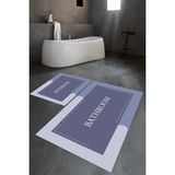 Napoli Home Dijital Baskılı Kaymaz Yıkanabilir Bathroom Ikili Banyo Takımı Klozet Takımı, N-Klozet-02-Mavi, - Renkli - Paspas
