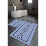 Napoli Home Dijital Baskılı Kaymaz Yıkanabilir Bathroom Ikili Banyo Takımı Klozet Takımı, N-Klozet-06-Mavi,