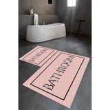 Napoli Home Dijital Baskılı Kaymaz Yıkanabilir Bathroom Ikili Banyo Takımı Klozet Takımı, N-Klozet-06-Pembe, - Renkli - Paspas