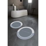 Napoli Home Dijital Baskılı Kaymaz Yıkanabilir Bathroom Yuvarlak Ikili Banyo Takımı, N-Y-Klozet-01-Gri, - Renkli - Paspas