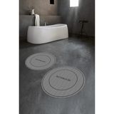 Napoli Home Dijital Baskılı Kaymaz Yıkanabilir Bathroom Yuvarlak Ikili Banyo Takımı, N-Y-Klozet-04-Gri, - Renkli - Paspas