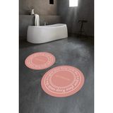 Napoli Home Dijital Baskılı Kaymaz Yıkanabilir Bathroom Yuvarlak Ikili Banyo Takımı, N-Y-Klozet-05-Pembe, - Renkli - Paspas