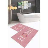Napoli Home Dijital Baskılı Kaymaz Yıkanabilir Home Ikili Banyo Takımı Klozet Takımı, N-Klozet-12-Pembe, - Renkli - Paspas