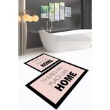 Napoli Home Dijital Baskılı Kaymaz Yıkanabilir Home Ikili Banyo Takımı Klozet Takımı, N-Klozet-13-Pembe, - Renkli - Paspas
